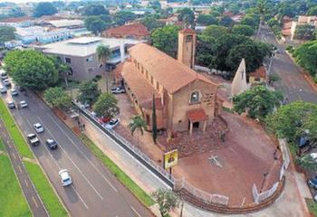 Imagem aérea do Santuário de Nossa Senhora do Perpétuo Socorro de Campo Grande - MS.