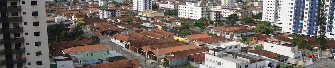 Panorâmica da Vila onde está localizada a Praia da Guilhermina em Praia Grande - SP.