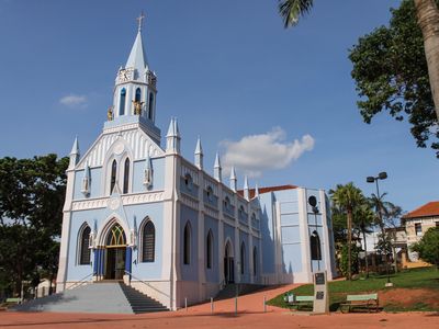 Vista áerea do Thermas dos Laranjais, principal ponto turístico de Olímpia - SP. 