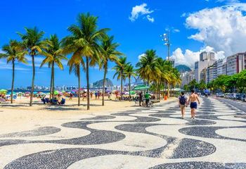 Famoso calçadão de Copacabana no Rio de Janeiro - RJ.