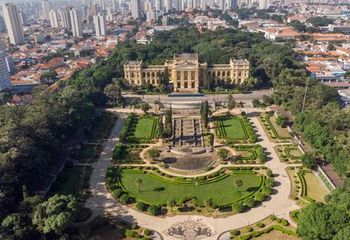 Vista aérea do Parque da Independência em São Paulo - SP. 