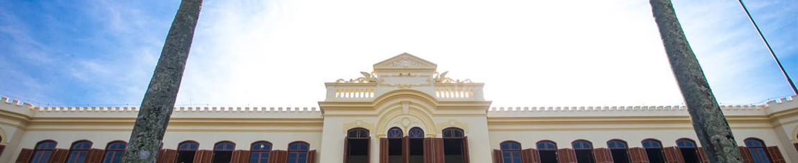 Foto panorâmica do Museu de Pesca de Santos - SP. 