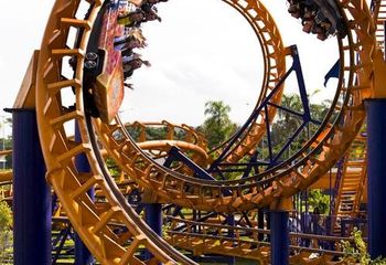 Looping da montanha-russa invertida do Beto Carrero World na cidade de Penha - SC.