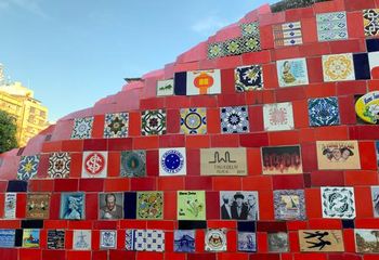Mosaicos da Escadaria Selarón no Rio de Janeiro - RJ. 